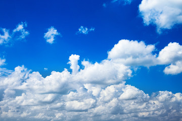 Naklejka na ściany i meble summer blue sky background with white clouds