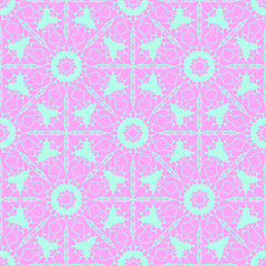 Pink and blue beauty flat pattern