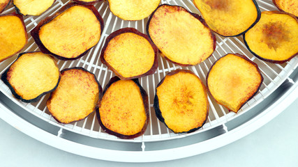 dried slices of sweet peach. useful vitamin food.