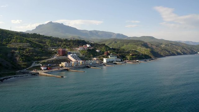 Aerial of Ooo Korall-Yug on Crimea coast