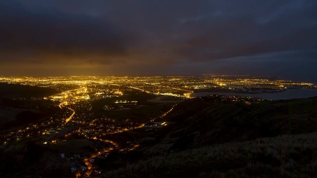 Beautiful 4K timelapse sunset footage of Port Hills, Christchurch New Zealand