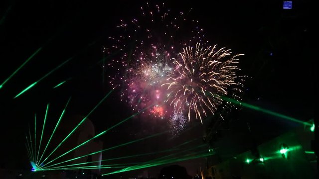 Amazing Firework and thrilling laser light display