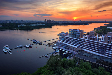 Yacht pier and elite residential complex in Moscow