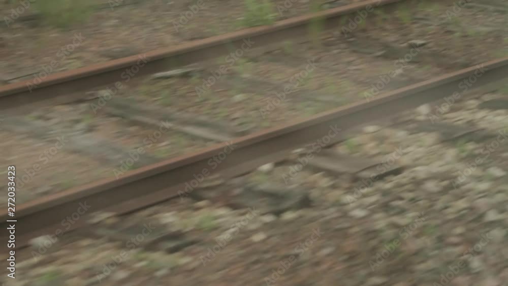 Poster train rails in slow motion