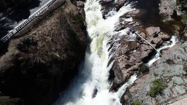 High Falls Gorge in New York, aerial