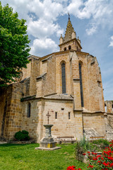Church of Saint Andrew in the French village square of Alet les Bains in Aude,  France