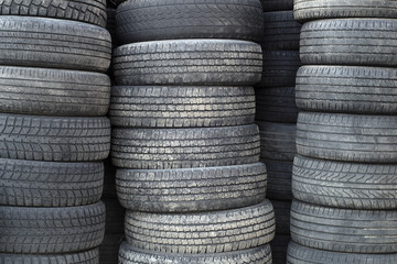 rubber recycling tires heap dump stack automobile environment