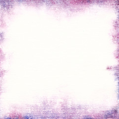 Watercolor  blue pink purple frame. Hand-drawn illustration background.