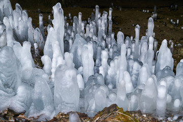 icicles growing from bottom to top