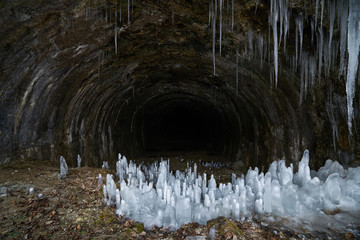 icicles growing from bottom to top