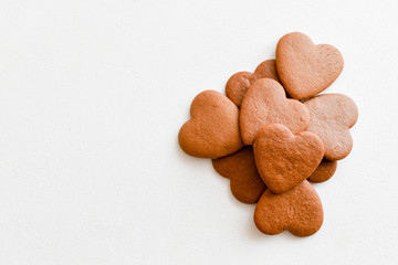 Chocolate hearts. on white background hearts. love for the towers