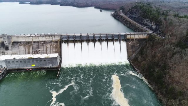 Wolf Creek Dam On Lake Cumberland, Aerial