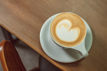 a cup of cafelatte coffee 