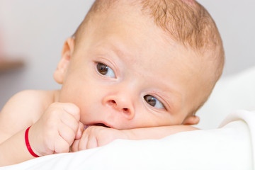 Portrait of a beautiful baby on white