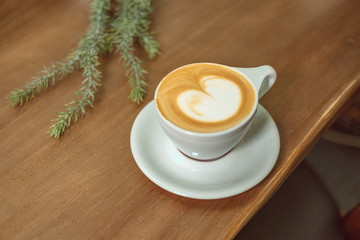 a cup of cafelatte coffee 