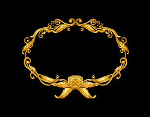 gold baroque ornament  frame