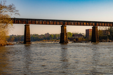 Railroad Bridge over the Chattahoochee River in Phenix City Alabama