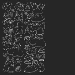 Children clothes. Background for babies, kids patterns.