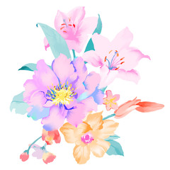 Elegant hand-painted magnolia flower