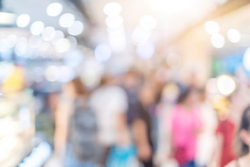 abstract blur image background of people shopping at department mall