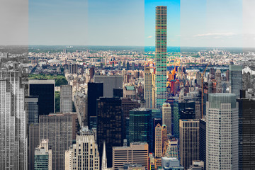 Urban Skyline in New York City, Abstract Art Background