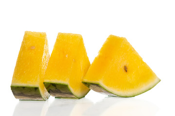 Yellow watermelon on white background