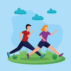 people running activity