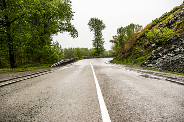 Beautiful Altai road in spring