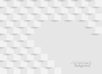 Abstract white 3D modern square texture background vector design..