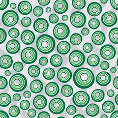 Seamless background of concentric circles in neon green colors on gray