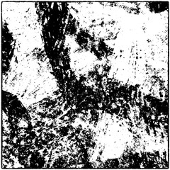 Grunge is black and white. Worn dark monochrome background. The texture of the old destroyed surface. Vector pattern of cracks and chips