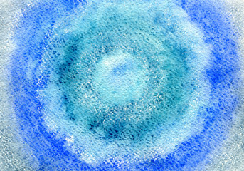 Watercolor background, drawing by hand with the image of blue spots with a gradient. For design of backgrounds, covers, packages, scrapbooking, wallpapers, cards