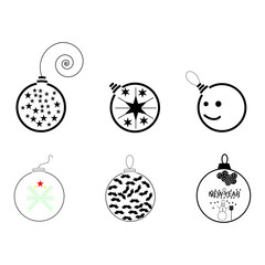 Set  Christmas ball - vector illustration