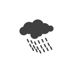 Cloud with rain vector icon. filled flat sign for mobile concept and web design. Rainy cloud glyph icon. Forecast weather symbol, logo illustration. Vector graphics