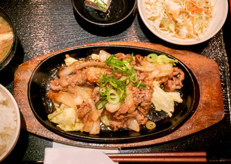 Top view of Japanese food 
