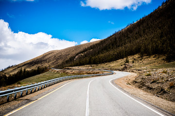 Beautiful Altai road in spring