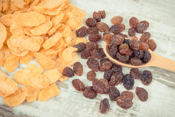 Vintage photo, Healthy nutritious ingredients as source vitamins, carbohydrates and dietary fiber