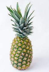 Fototapeta premium Fresh whole ripe pineapple isolated on white background