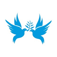 Obraz premium Dove vector. Isolated blue icon