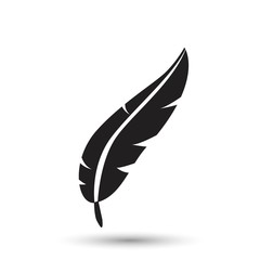 Feather icon isolated on white background