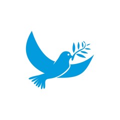 Dove vector. Isolated blue icon