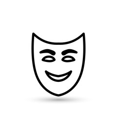 Theater symbol laughing and crying mask drawing