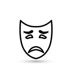 Theater symbol laughing and crying mask drawing