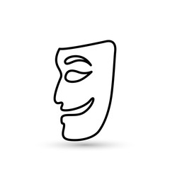 Theater symbol laughing and crying mask drawing