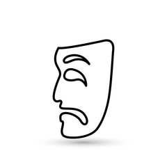Theater symbol laughing and crying mask drawing