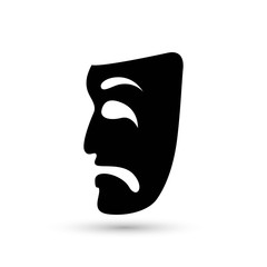 Theater symbol laughing and crying mask drawing