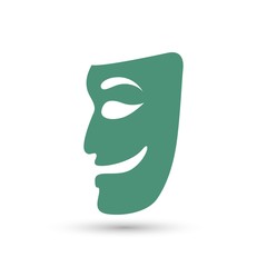 Theater symbol laughing and crying mask drawing
