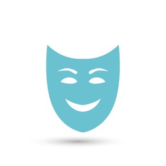 Theater symbol laughing and crying mask drawing
