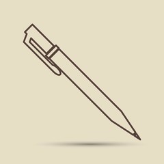 Pen icon illustration. Flat design style