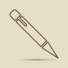 Pen icon illustration. Flat design style